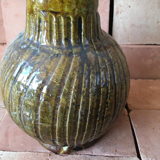 Image 1 of Tamegroute Glazed Earthenware Pottery Vase