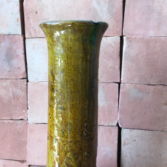 Image 1 of Tamegroute Glazed Earthenware Pottery Vase