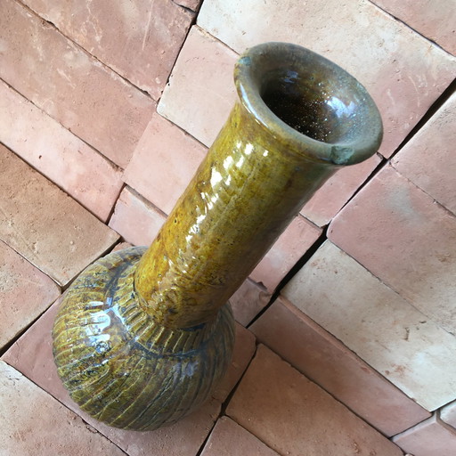 Tamegroute Glazed Earthenware Pottery Vase