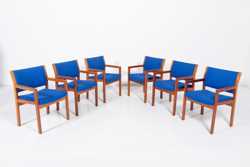 Soborg Mobelfabrik set de 6 fauteuils design danois par Christian Hvidt