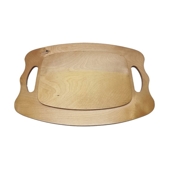 Image 1 of Vintage Wooden Cup Holders With Tray, 1970s