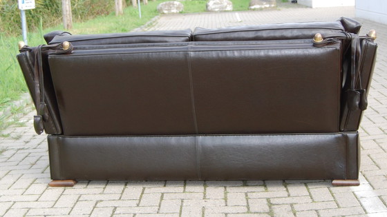 Image 1 of Castle Sofa Dark Brown Leather 2 Seater