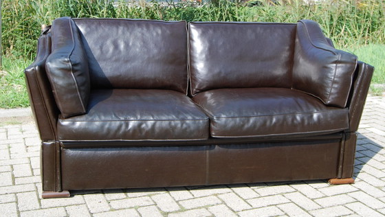 Image 1 of Castle Sofa Dark Brown Leather 2 Seater