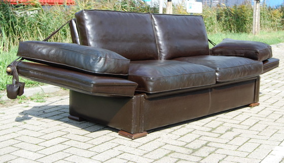 Image 1 of Castle Sofa Dark Brown Leather 2 Seater