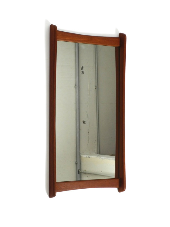 Image 1 of 1960S Scandinavian Teak Wall Mirror In Minimalist Design