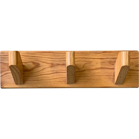 Image 1 of Porte manteau vintage en pin massif à 3 patères