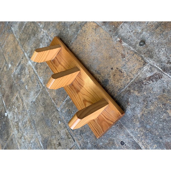 Image 1 of Porte manteau vintage en pin massif à 3 patères