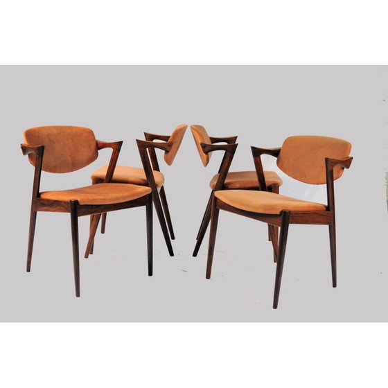 Image 1 of Set of 8 vintage rosewood dining chairs by Kai Kristiansen for Schous Møbelfabrik, 1960s