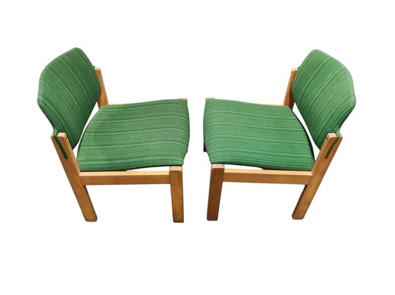 Image 1 of 2X Lounge Chairs Plough Fabric Vintage Design