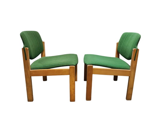 Image 1 of 2X Lounge Chairs Plough Fabric Vintage Design