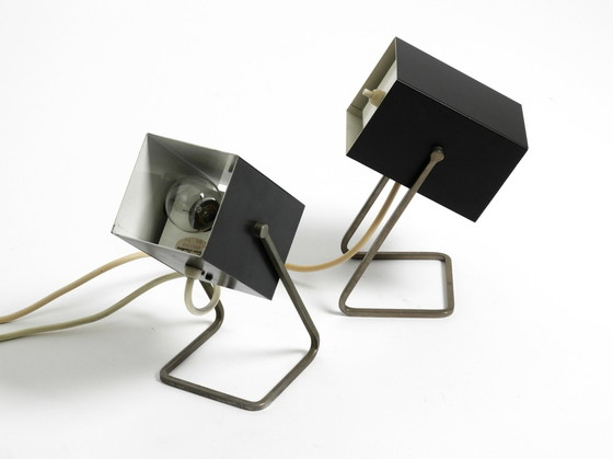 Image 1 of Pair Of Beautiful Mid Century Modern Metal Lamps From Kaiser Leuchten