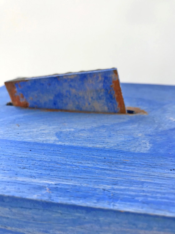 Image 1 of Klaas Gubbels wooden Object blue table + kettle