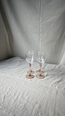 4x pink luminarc rose wine glasses