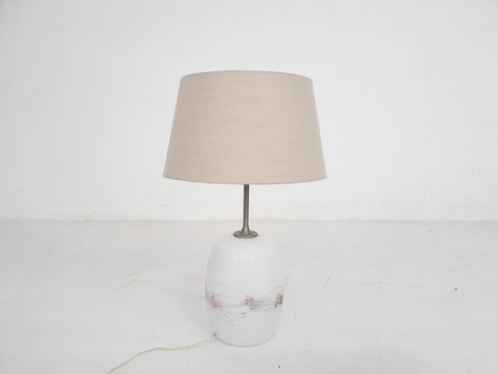 Image 1 of Lampada da tavolo in vetro Michael Bang "Sakura" per Holmegaard, modello 388, Danimarca 1984