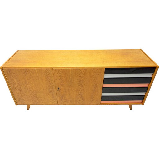 Vintage U-460 beech sideboard by Jiří Jiroutek for Interiér Praha, 1960