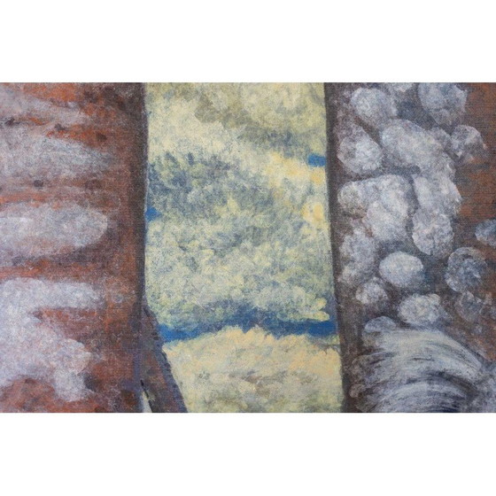 Image 1 of Vintage painting depicting koalas perched in trees