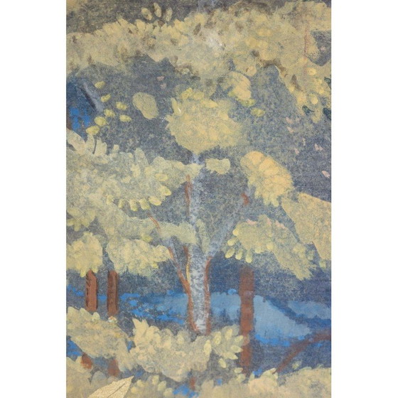 Image 1 of Vintage painting depicting koalas perched in trees