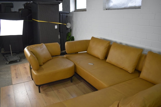 Image 1 of Leather sofa with armchair and sleeping function leather couch leather corner sofa sofa couch corner sofa bed