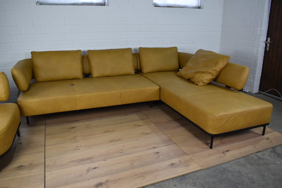 Image 1 of Leather sofa with armchair and sleeping function leather couch leather corner sofa sofa couch corner sofa bed