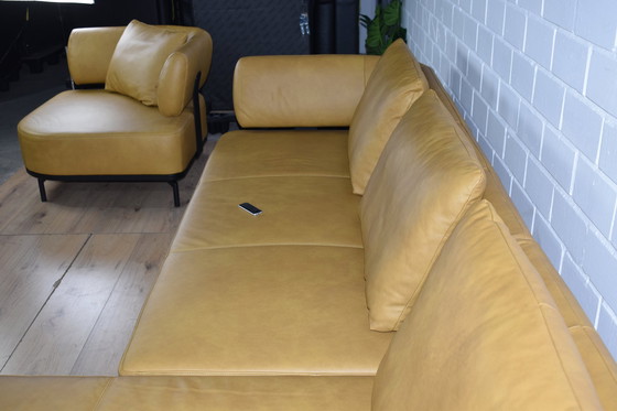 Image 1 of Leather sofa with armchair and sleeping function leather couch leather corner sofa sofa couch corner sofa bed