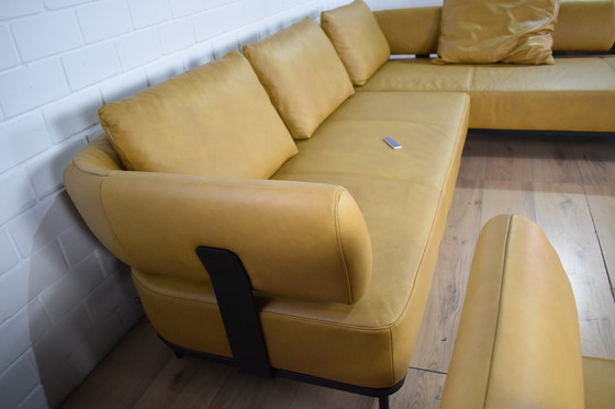 Image 1 of Leather sofa with armchair and sleeping function leather couch leather corner sofa sofa couch corner sofa bed