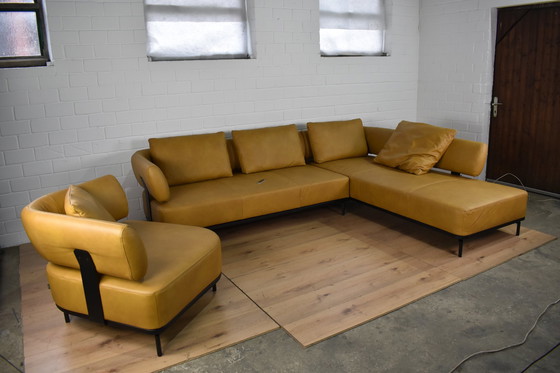 Image 1 of Leather sofa with armchair and sleeping function leather couch leather corner sofa sofa couch corner sofa bed