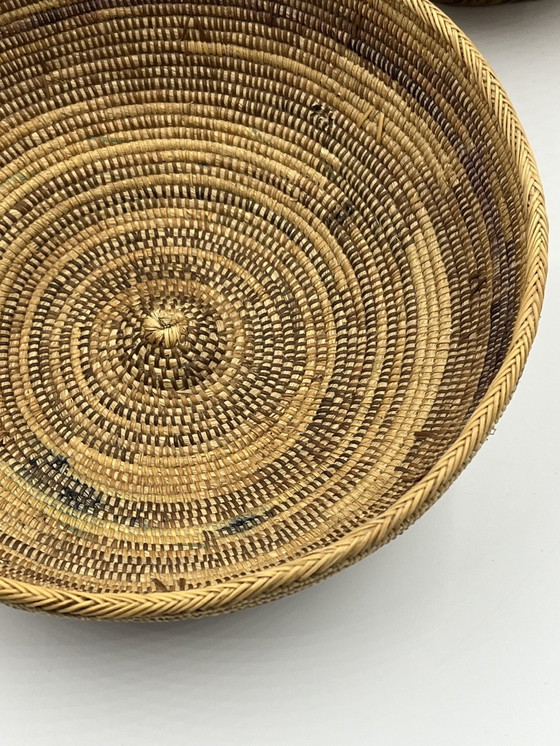 Image 1 of Set Of 4 Woven Wicker Baskets