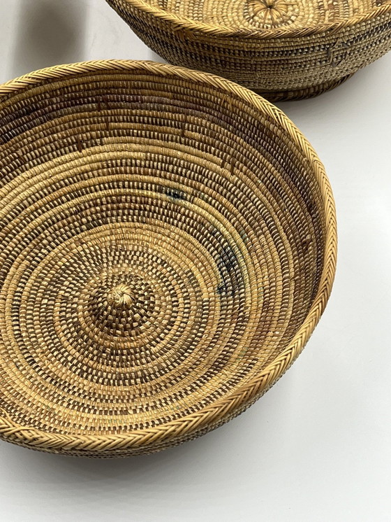 Image 1 of Set Of 4 Woven Wicker Baskets