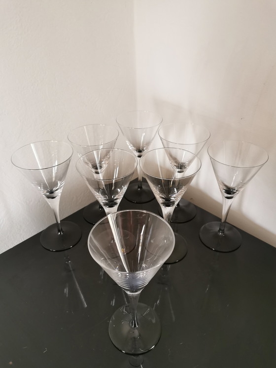 Image 1 of 8 Large Cristal Cocktail Glasses