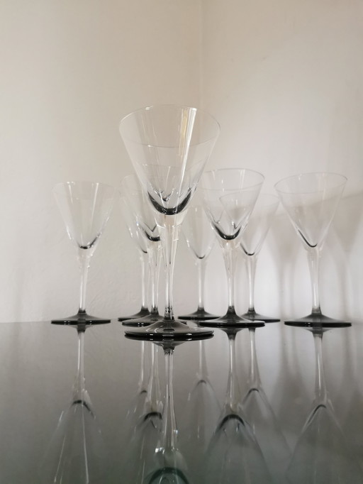 8 Large Cristal Cocktail Glasses