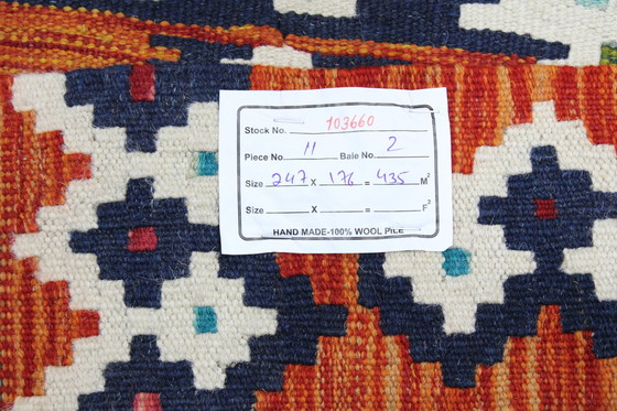 Image 1 of Original Old Style Kelim Afghan 247 X 176 Cm Top Condition