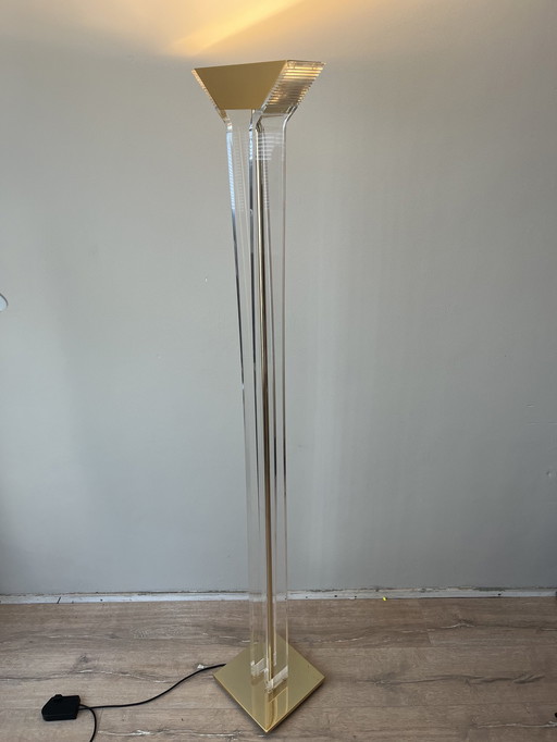 1980s Plexiglas Hollywood Regency Floor Lamp