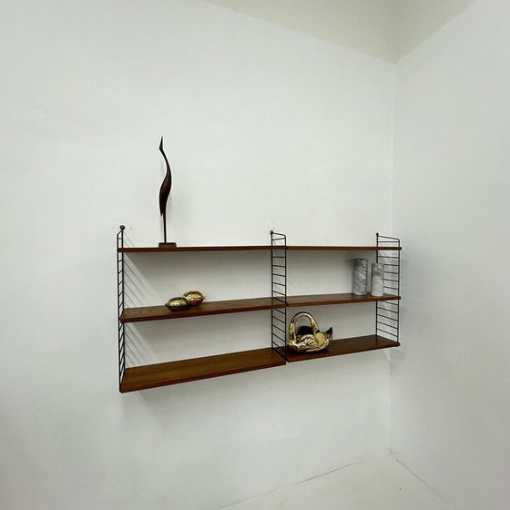 Image 1 of Vintage wood and metal shelf by Nisse Strinning, 1960