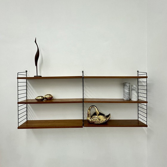 Image 1 of Vintage wood and metal shelf by Nisse Strinning, 1960