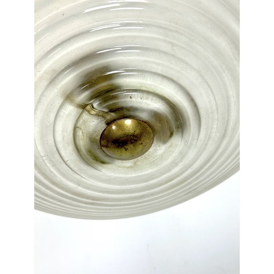 Image 1 of Vintage Art Deco pendant lamp in Murano glass by Ercole Barovier, Italy 1940