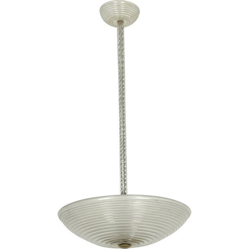 Vintage Art Deco pendant lamp in Murano glass by Ercole Barovier, Italy 1940