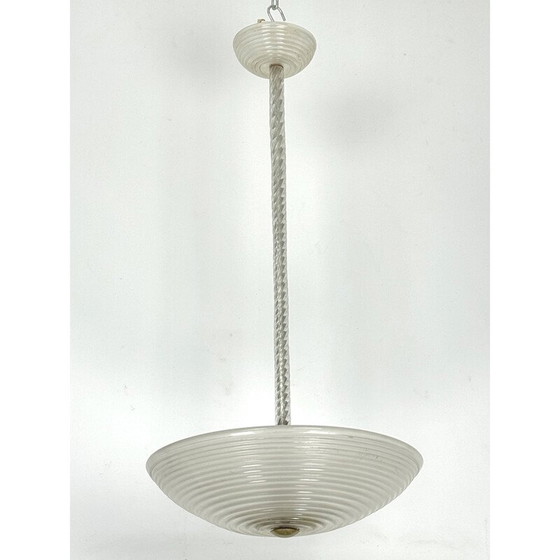 Image 1 of Vintage Art Deco pendant lamp in Murano glass by Ercole Barovier, Italy 1940