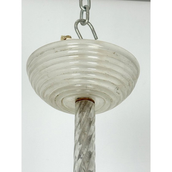 Image 1 of Vintage Art Deco pendant lamp in Murano glass by Ercole Barovier, Italy 1940