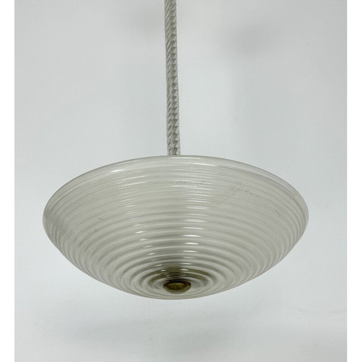 Vintage Art Deco pendant lamp in Murano glass by Ercole Barovier, Italy 1940