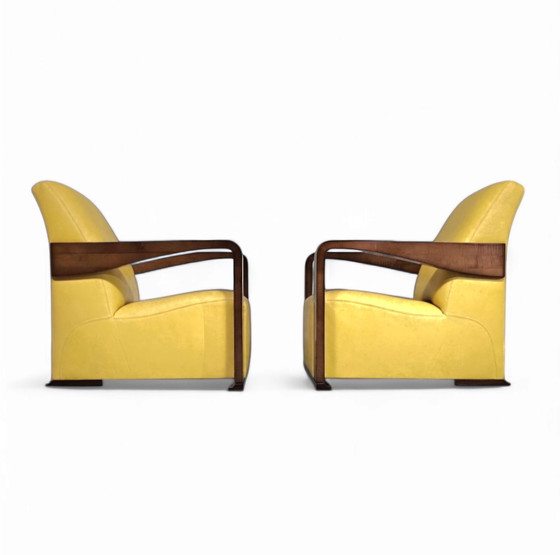 Image 1 of Hugues Chevalier Beautiful Condition / 2 X Ying Armchair / Hurgues Chevalier / Leather / By Chafik Gasmi