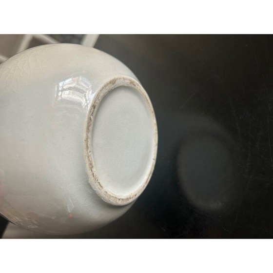 Image 1 of Vintage blue and beige ceramic pitcher