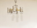 Lustre vintage en verre et chrome Gaetano Sciolari