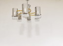 Lustre vintage en verre et chrome Gaetano Sciolari