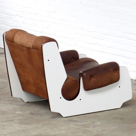 Image 1 of Set of two lounge armchairs in leather