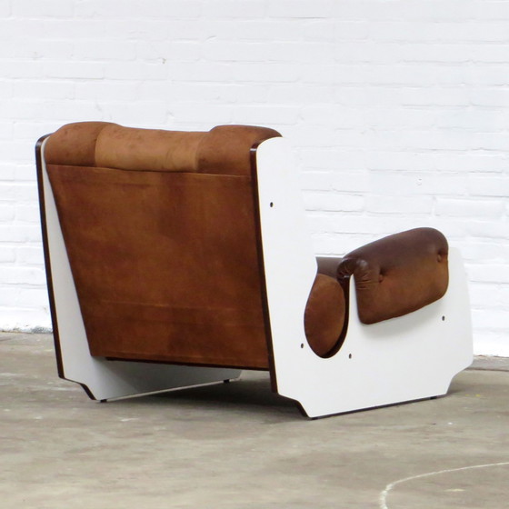 Image 1 of Set of two lounge armchairs in leather