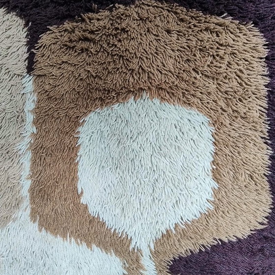 Image 1 of 1970s Stunning Space Age Rug in Wool. Made in Italy