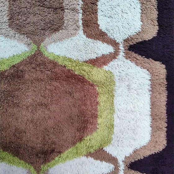 Image 1 of 1970s Stunning Space Age Rug in Wool. Made in Italy