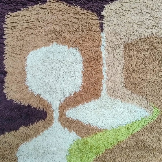 Image 1 of 1970s Stunning Space Age Rug in Wool. Made in Italy