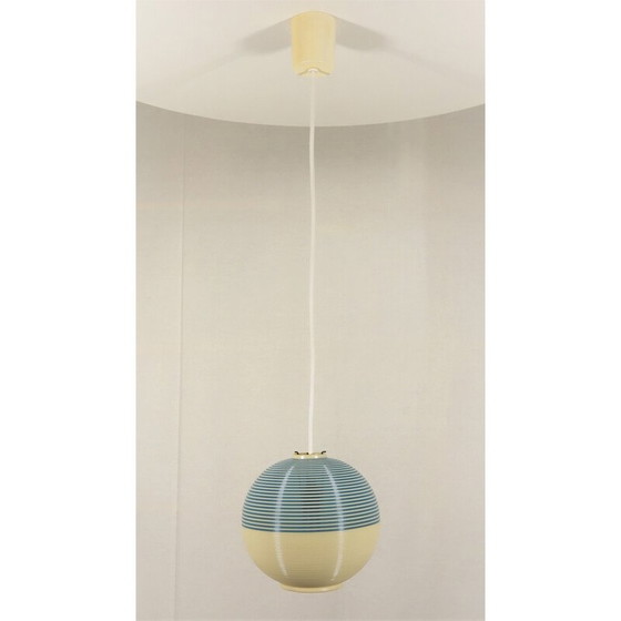 Image 1 of Vintage blue and white pendant lamp by Rotaflex for A.R.P, 1950s