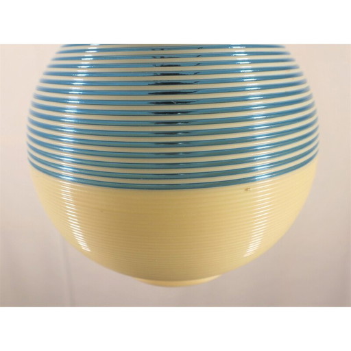 Vintage blue and white pendant lamp by Rotaflex for A.R.P, 1950s